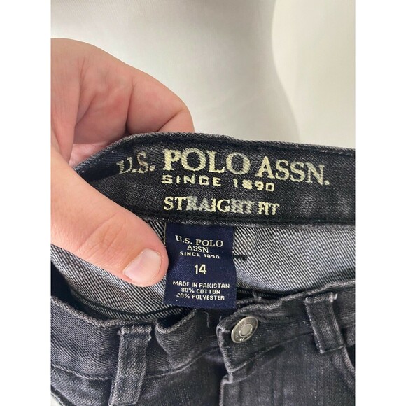 U.S.P.A. Boy's Jean's Black Denim 5-Pockets Straight Fit Size 14 x 28 - Picture 5 of 5